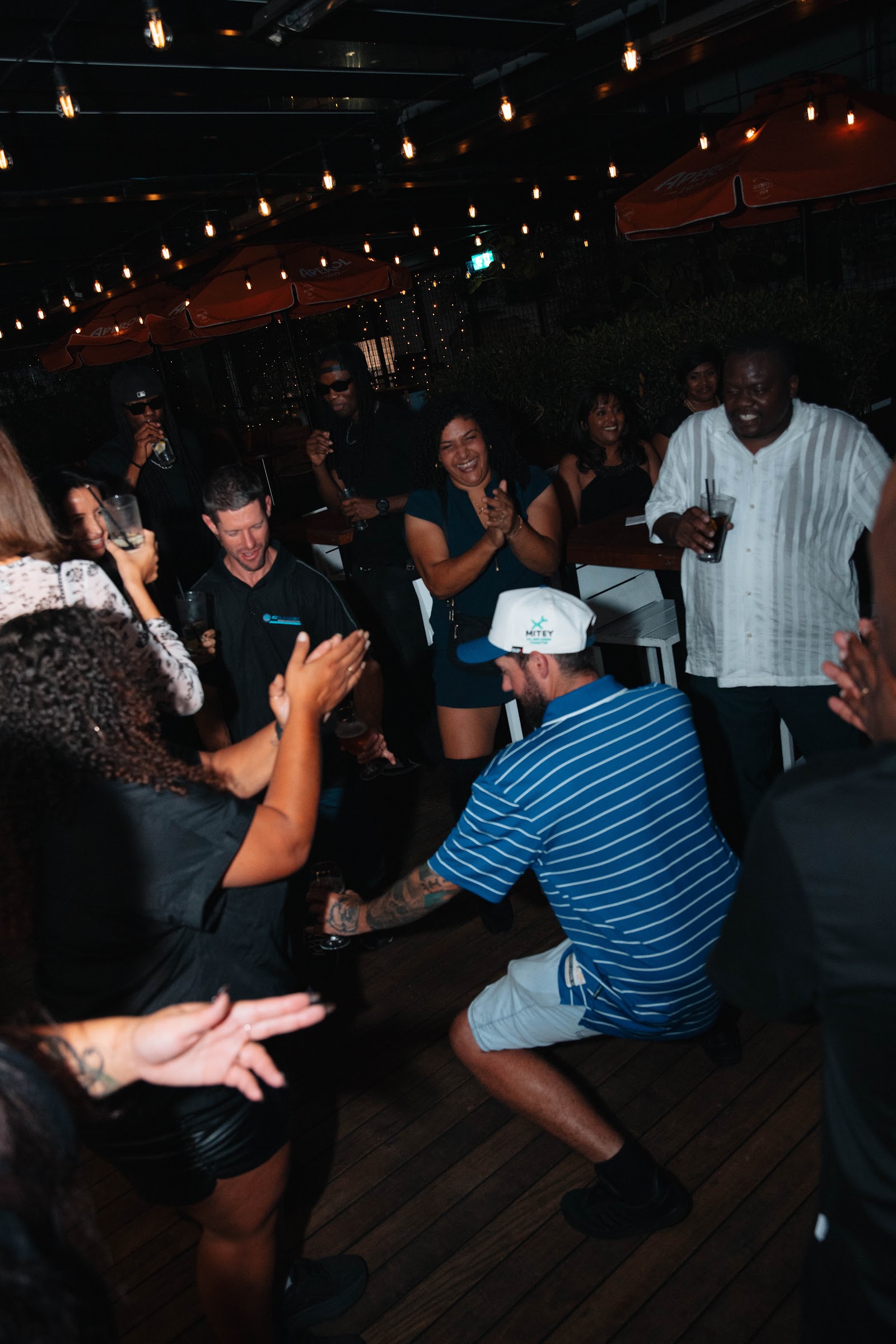 Guests dancing together at a GoldCode event